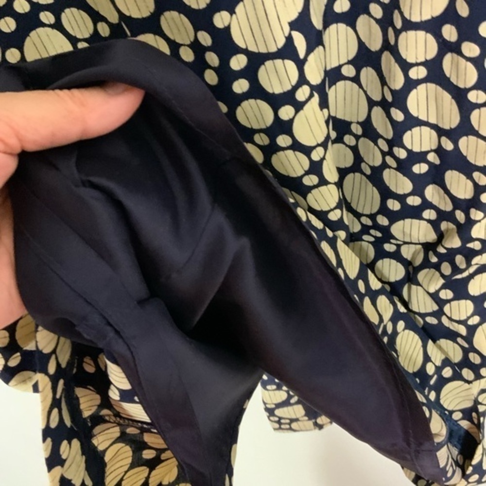 Vintage 90s‎ Navy Blue Polka Dot Sheath Dress Size 4 Sleeveless Minimalist - Picture 4 of 5